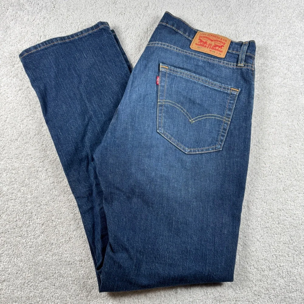 Levis 527 Slim Bootcut Jeans Mens 34x34 Blue Denim 2013 Egypt 5 Pocket Levi Jean